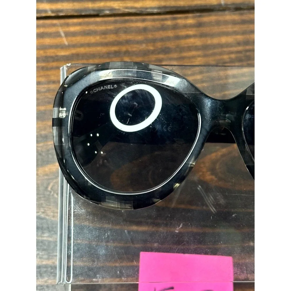 Chanel 5323 1492/S6 Women's Black Marble Sunglasses Oversized Butterfly Full Rim